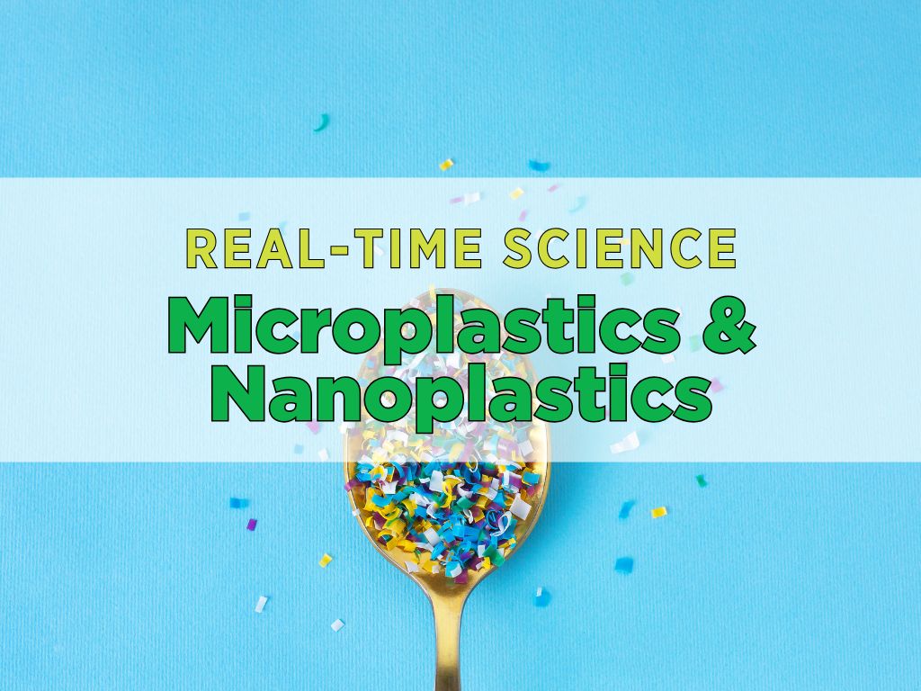 Microplastics and nanoplastics, picture of a spoon with plastics to represent it